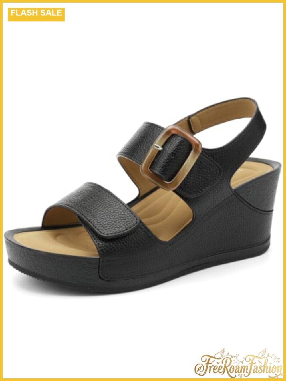 Womens Platform Wedge Sandals Comfortable Adjustable Ankle Strap
